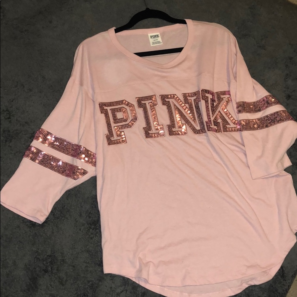 PINK oversized sequins tee